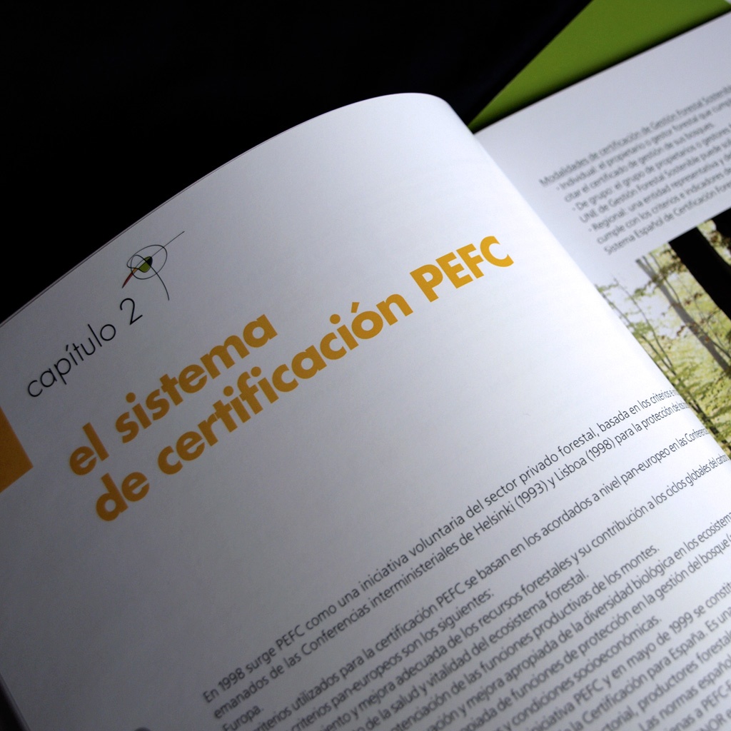 Diseño Guía práctica: certificación de la gestión forestal sostenible, editado por Asmadera