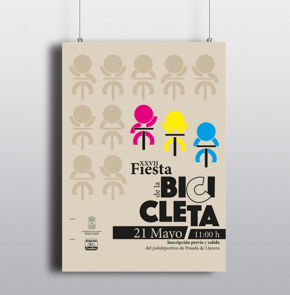 Diseño y maquetación del cartel para el día de la bici de Llanera. Asturias