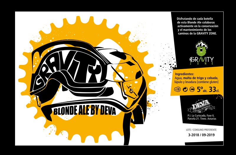 Ilustración y diseño de etiqueta para cerveza artesanal asturiana