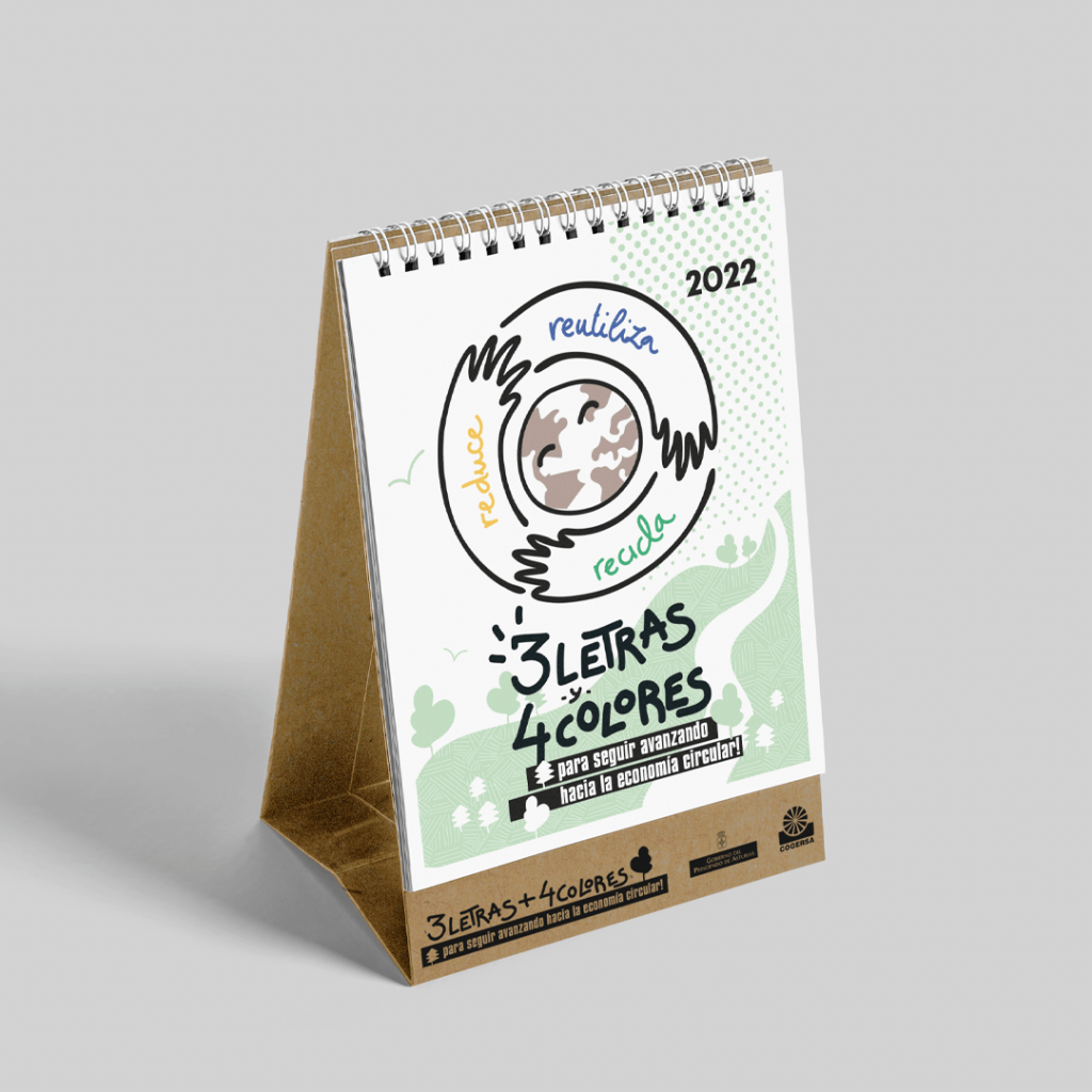 Diseño, ilustración y maquetacion del calendario de Cogersa 2022