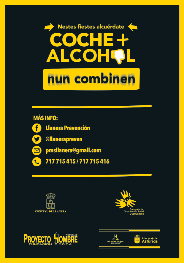 folleto. Diseño de gráfica para campaña de prevención ante el consumo de alcohol y el uso del coche.