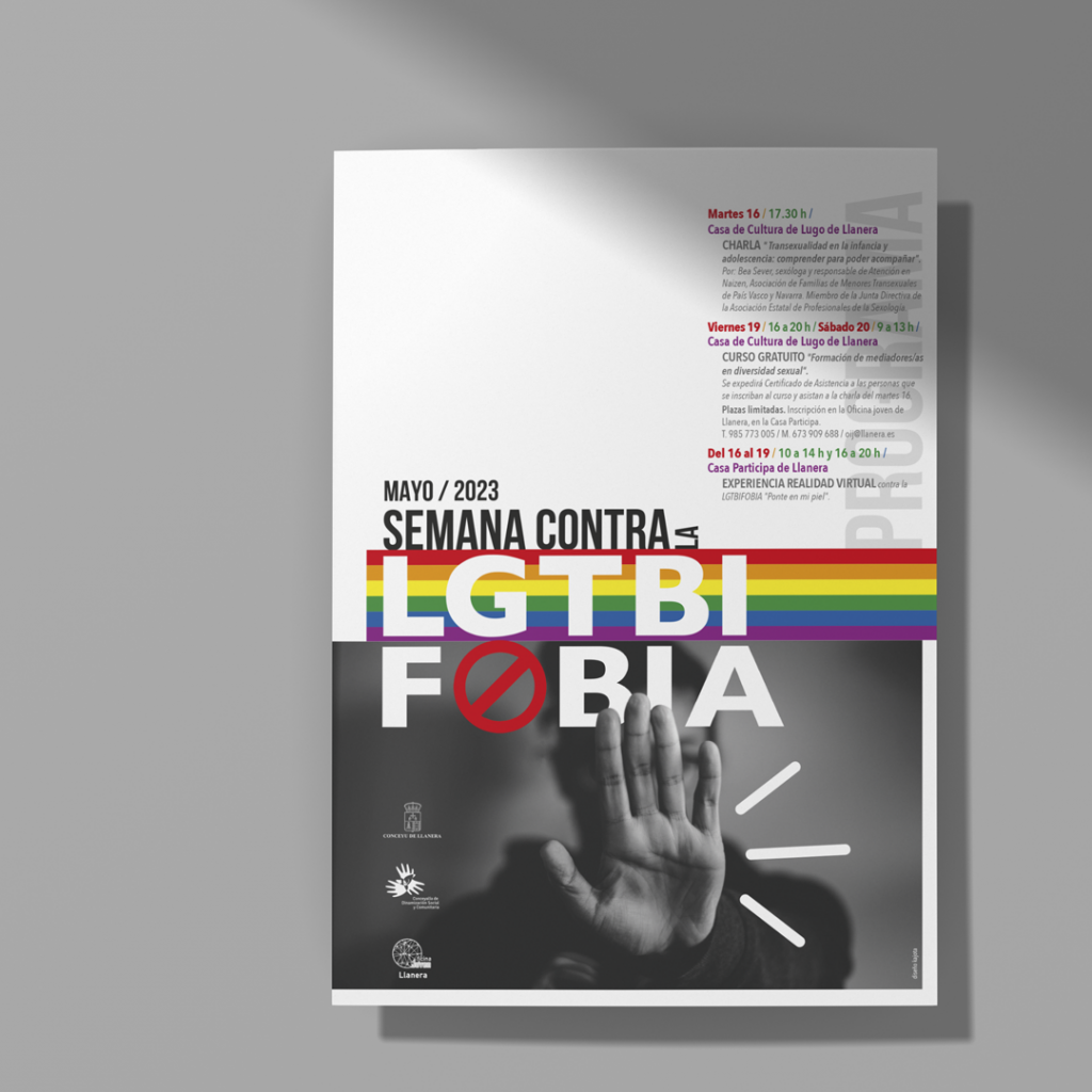 Diseño de gráfica para la Semana contra la LGTBIFobia en LLanera