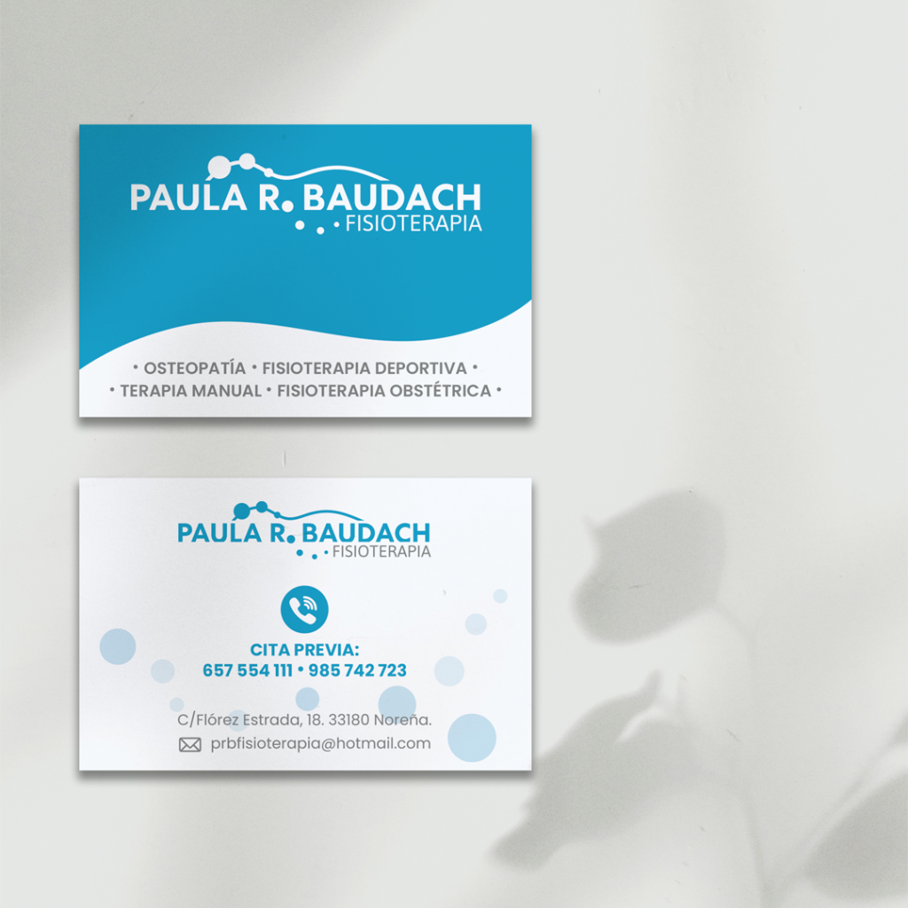 Diseño de logotipo y desarrollo del lenguaje de marca de la clínica de fisioterapia Paula R. Baudach