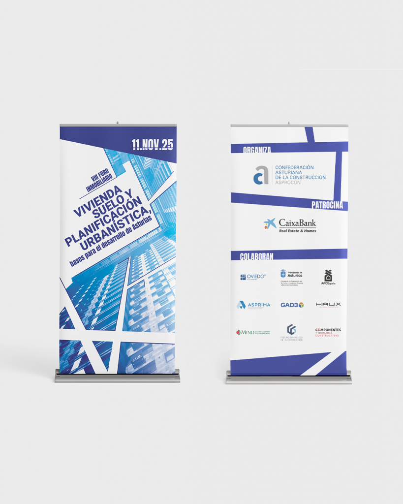diseño de gráfica para el VIII Foro de la vivienda de Asprocon, Asturias